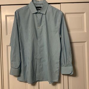 Tommy Hilfiger dress shirt. Size 17 32/33 slim fit   Aqua and grey check